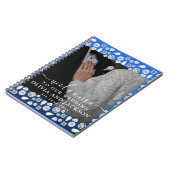 Elegant Silver Blue Heart Diamond Glitter Wedding Notitieboek (Linkerzijde)