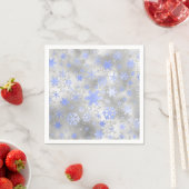 Elegant Silver Blue Kerstmis Snowflake Patroon Servet (Insitu)