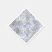 Elegant Silver Blue Kerstmis Snowflake Patroon Servet (Hoek)