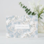 Elegant Silver Blue Marble Gift Certificate Kaart (Staand voorkant)
