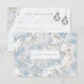 Elegant Silver Blue Marble Gift Certificate Kaart (Voorkant / Achterkant)