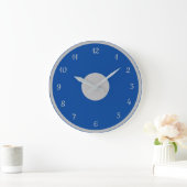 Elegant Silver Blue Modern Decorative Large Clock Grote Klok (Huis)