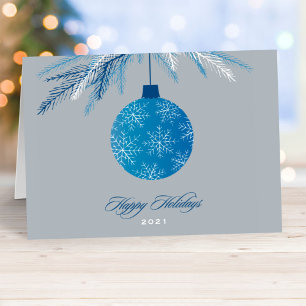 Elegant Silver Blue Prettige feestdagen Business