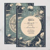 Elegant Silver Blue Tarot Vrijgezellenfeest Kaart (Voorkant / Achterkant)