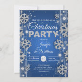 Elegant Silver Blue Winter Glam Kerstfeest Kaart (Voorkant)