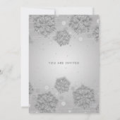 Elegant Silver Blue Winter Glam Kerstfeest Kaart (Achterkant)