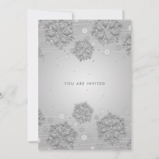 Elegant Silver Blue Winter Glam Kerstfeest Kaart (Achterkant)