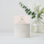 ELEGANT SILVER BLUSH PINK LOGO EARRING DISPLAY VISITEKAARTJE (Staand voorkant)