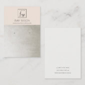 ELEGANT SILVER BLUSH PINK LOGO EARRING DISPLAY VISITEKAARTJE (Voorkant / Achterkant)