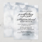 Elegant Silver Bokeh Light Chic Wedding Kaart (Voorkant / Achterkant)