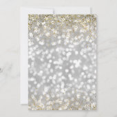 Elegant Silver Bokeh Lights Gold Confetti Sweet 16 Kaart (Achterkant)