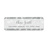 Elegant Silver Bokeh Persoonlijk terugkeeradres Etiket (Voorkant)