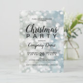 Elegant Silver Bokeh Snow Corporate Kerstmis Kaart (Staand voorkant)