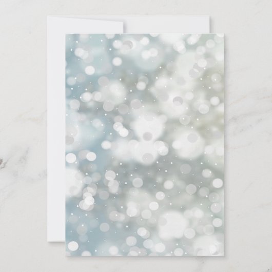Elegant Silver Bokeh Snow Corporate Kerstmis Kaart (Achterkant)