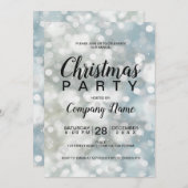 Elegant Silver Bokeh Snow Corporate Kerstmis Kaart (Voorkant / Achterkant)