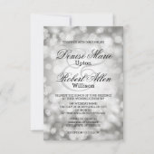 Elegant Silver Bokeh Wedding Uitnodiging (Voorkant)