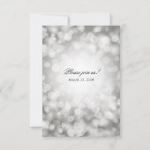 Elegant Silver Bokeh Wedding Uitnodiging (Achterkant)