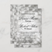Elegant Silver Bokeh Wedding Uitnodiging (Voorkant / Achterkant)