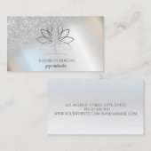 Elegant Silver Bokeh Women Silhouette Lotus Visitekaartje (Voorkant / Achterkant)