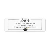 Elegant Silver Border Afstuderen retouradres Etiket (Voorkant)