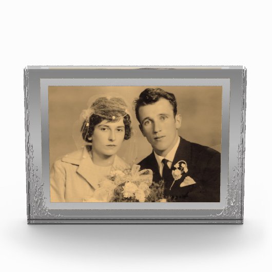 Elegant Silver Border lijst, aangepaste foto (Voorkant)