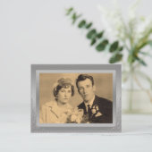 Elegant Silver Border lijst, aangepaste foto Briefkaart (Staand voorkant)