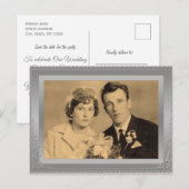 Elegant Silver Border lijst, aangepaste foto Briefkaart (Voorkant / Achterkant)