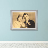 Elegant Silver Border lijst, aangepaste foto Canvas Afdruk (Insitu (Houten vloer))