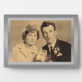 Elegant Silver Border lijst, aangepaste foto Fotoplaat (voorkant)
