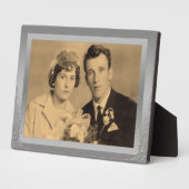 Elegant Silver Border lijst, aangepaste foto Fotoplaat (Zijkant)