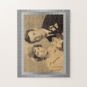 Elegant Silver Border lijst, aangepaste foto Legpuzzel (Verticaal)