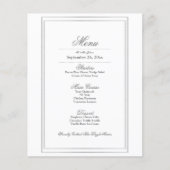 Elegant Silver Border Weddenrenmenu (Voorkant)