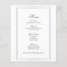 Elegant Silver Border Weddenrenmenu