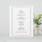Elegant Silver Border Weddenrenmenu Briefhoofd (Staand voorkant)