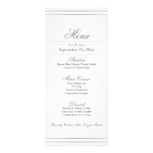 Elegant Silver Border Weddenrenmenu