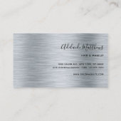 Elegant Silver Borhed Metallic Monogram Naam Visitekaartje (Achterkant)