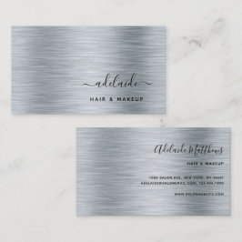 Elegant Silver Borhed Metallic Monogram Naam Visitekaartje