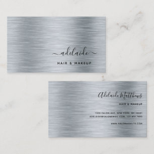 Elegant Silver Borhed Metallic Monogram Naam Visitekaartje