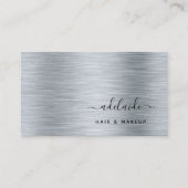 Elegant Silver Borhed Metallic Monogram Naam Visitekaartje (Voorkant)