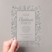 Elegant Silver Botanicals Christmas Party Acryl Uitnodigingen (Insitu (Draagbaar))