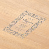 Elegant Silver Botanicals Christmas Party Acryl Uitnodigingen (Laagn)