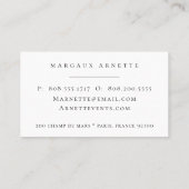 Elegant Silver Botanische Logo Bordeaux Visitekaartje (Achterkant)