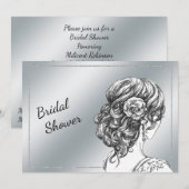 Elegant Silver Bridal Shower Kaart (Voorkant / Achterkant)