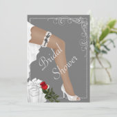 Elegant Silver Bridal Shower Kaart (Staand voorkant)
