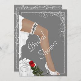 Elegant Silver Bridal Shower Kaart