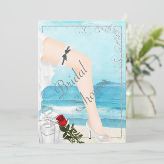 Elegant Silver Bridal Shower Kaart (Staand voorkant)