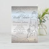 Elegant Silver Bride Dress, Diamonds Vrijgezellenf Kaart (Staand voorkant)