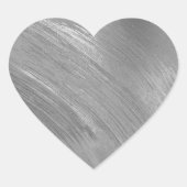 Elegant Silver Brush Strokes Heart Sticker (Voorkant)
