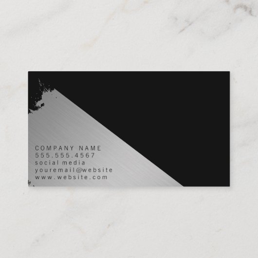 Elegant Silver Brushed II Visitekaartje (Achterkant)