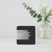 Elegant Silver Brushed Vierkante Visitekaartje (Staand voorkant)